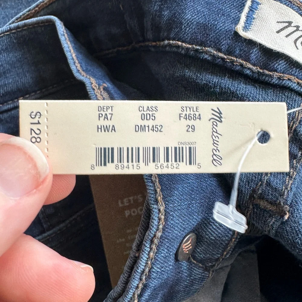 Madewell 10" High-Rise Skinny Jeans in Hayes Wash NWT - Picture 5 of 5